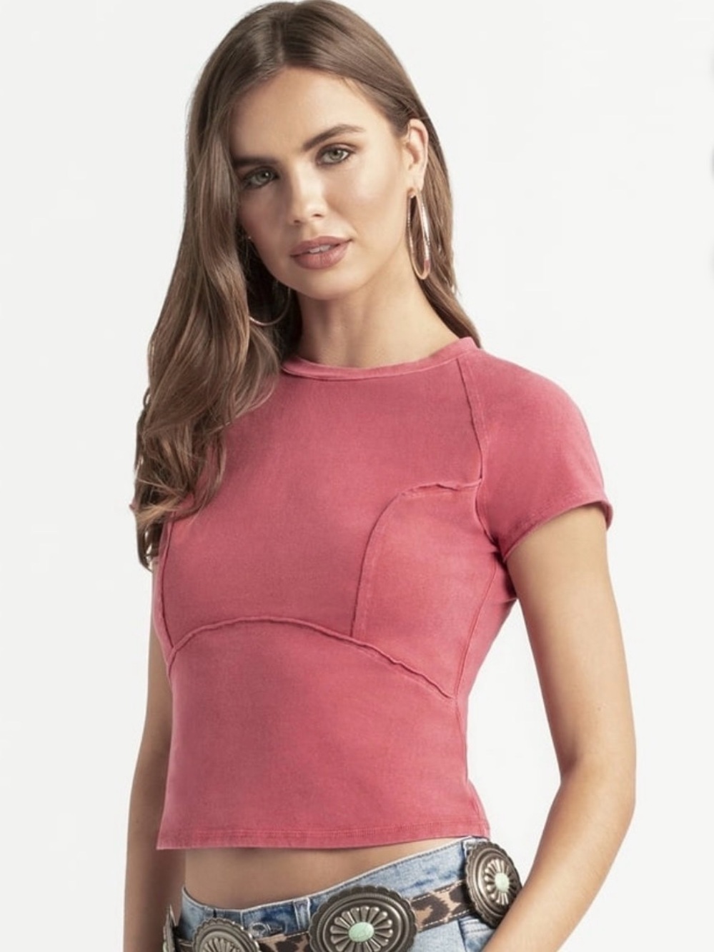 Jessica Simpson Mauve Short Sleeve Pullover Top